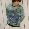 Graphic Tie-Dye Fleece Pullover