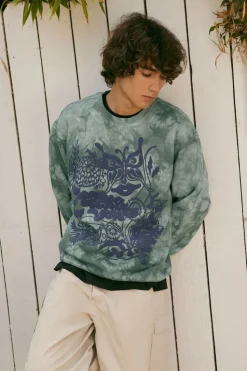 Graphic Tie-Dye Fleece Pullover