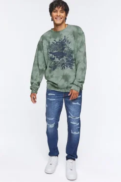 Graphic Tie-Dye Fleece Pullover