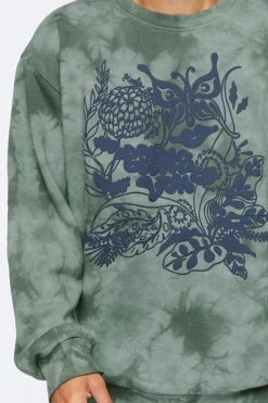 Graphic Tie-Dye Fleece Pullover