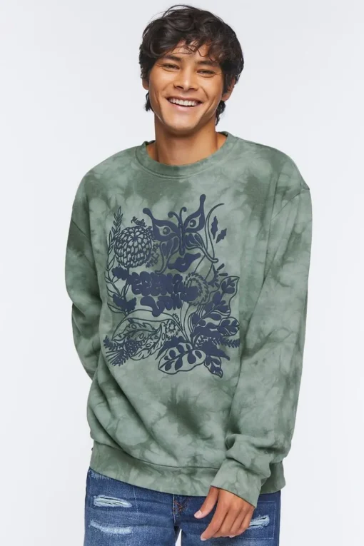Graphic Tie-Dye Fleece Pullover