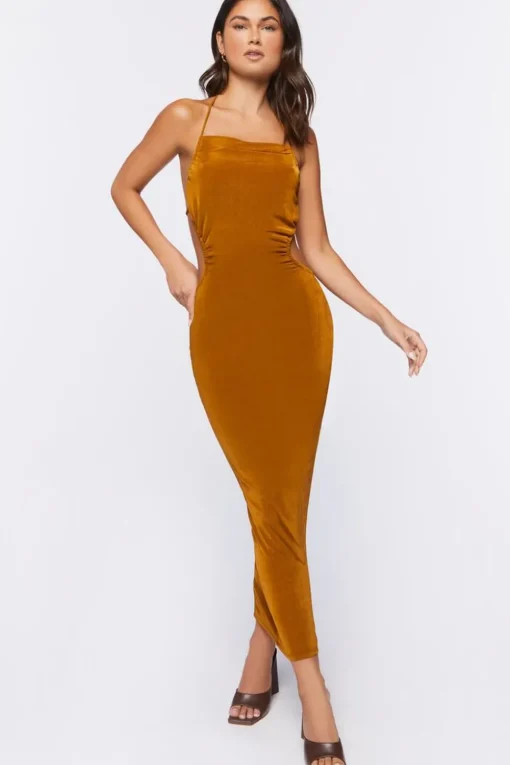 Halter Bodycon Midi Dress