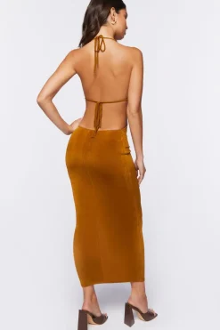 Halter Bodycon Midi Dress