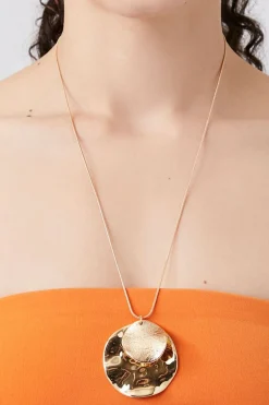 Hammered Disc Statement Necklace