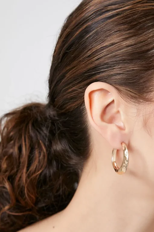Hammered Hoop Earrings