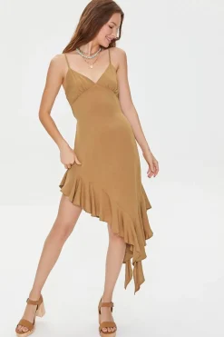 Handkerchief Flounce Midi Dress