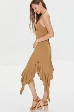 Handkerchief Flounce Midi Dress