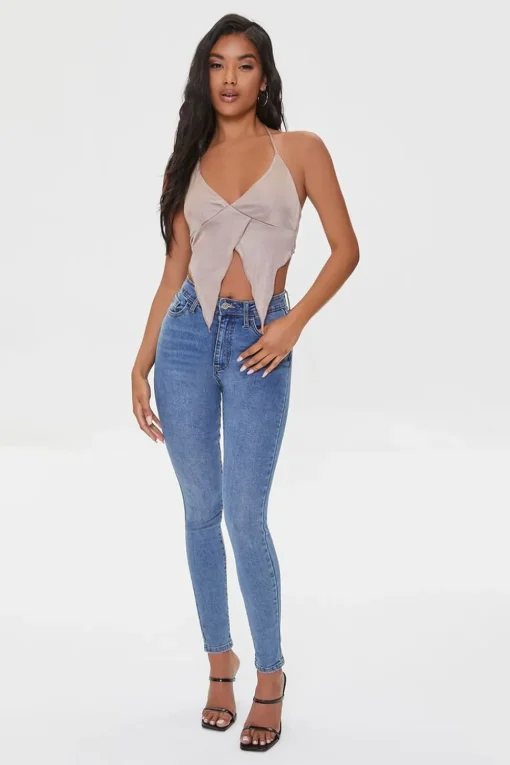 Handkerchief-Hem Halter Top