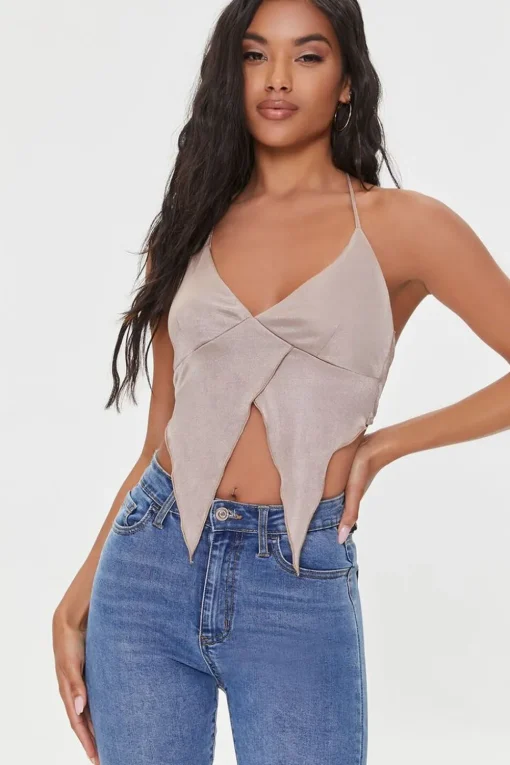 Handkerchief-Hem Halter Top