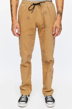 Happy Face Corduroy Drawstring Pants