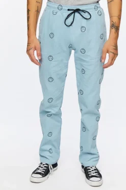 Happy Face Corduroy Drawstring Pants