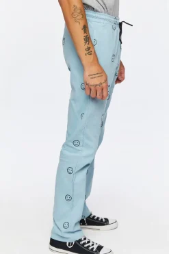 Happy Face Corduroy Drawstring Pants