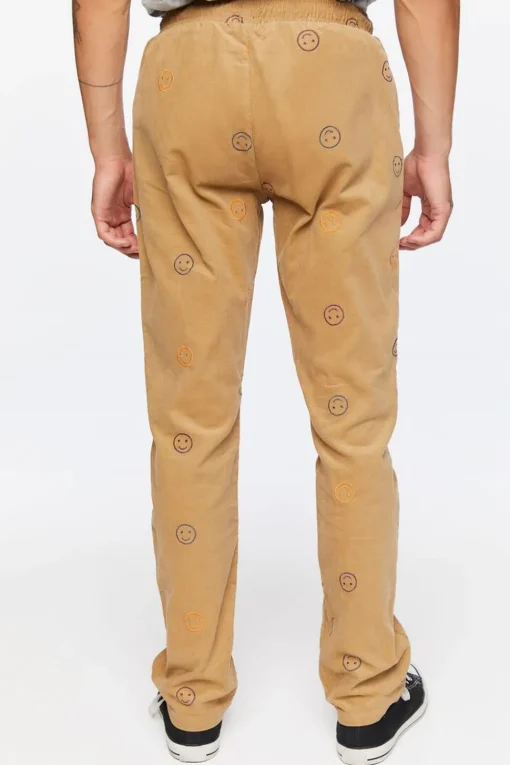 Happy Face Corduroy Drawstring Pants