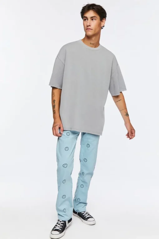 Happy Face Corduroy Drawstring Pants