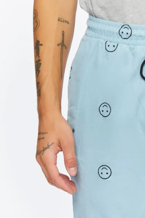 Happy Face Corduroy Drawstring Pants