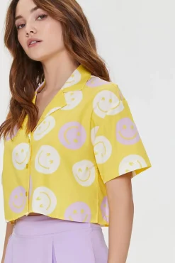 Happy Face Cropped Shirt