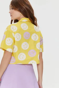 Happy Face Cropped Shirt