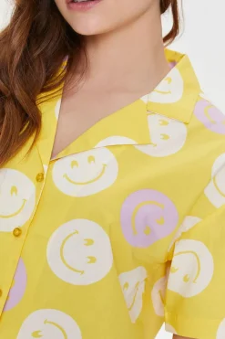 Happy Face Cropped Shirt