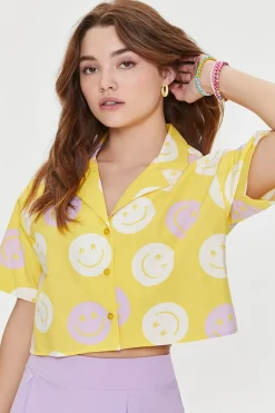 Happy Face Cropped Shirt