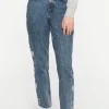 Heart Embroidered Straight-Leg Jeans