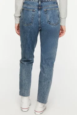 Heart Embroidered Straight-Leg Jeans