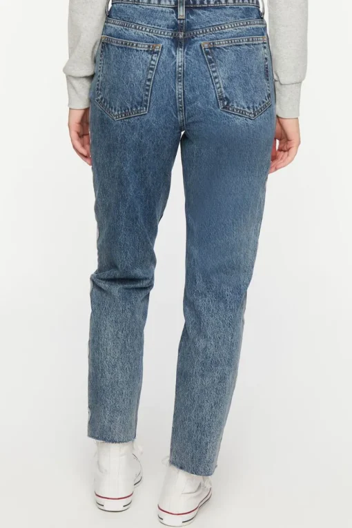 Heart Embroidered Straight-Leg Jeans