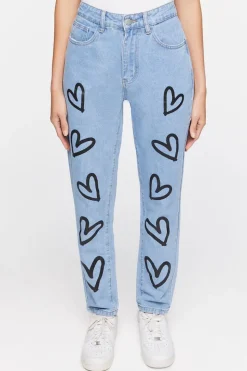 Heart Graphic High-Rise Jeans