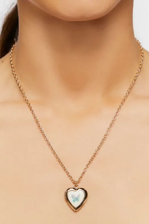 Heart Necklace & Stud Earring Set
