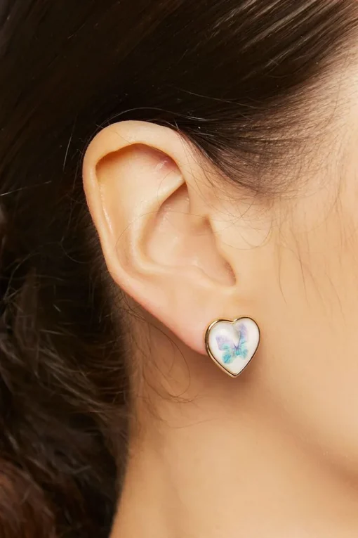 Heart Necklace & Stud Earring Set
