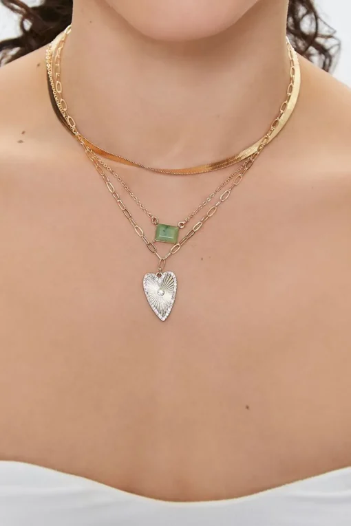 Heart Pendant Layered Necklace