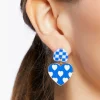 Heart Print Drop Earrings
