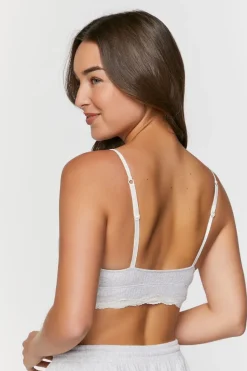 Heathered Lace-Trim Bralette