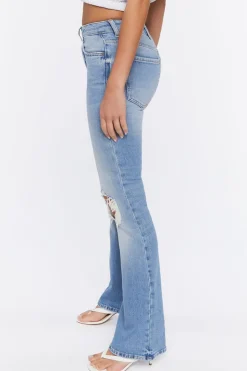 Hemp 10% Distressed Flare Jeans