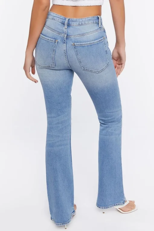 Hemp 10% Distressed Flare Jeans