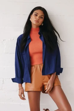 High-Low Buttoned Shirt
