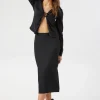 High-Rise A-Line Midi Skirt