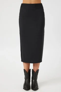 High-Rise A-Line Midi Skirt