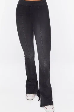 High-Rise Bootleg Split-Hem Jeans