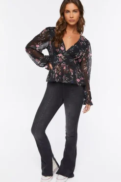 High-Rise Bootleg Split-Hem Jeans