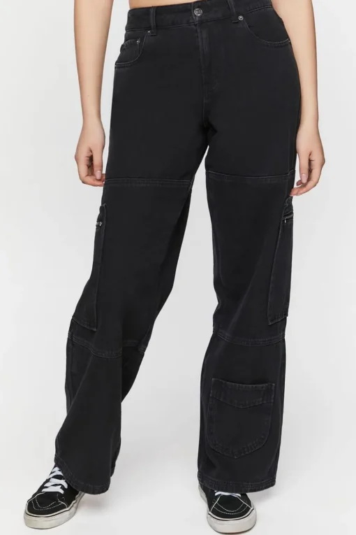 High-Rise Cargo Jeans