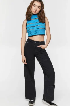 High-Rise Cargo Jeans