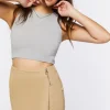 High-Rise Chambray Skort
