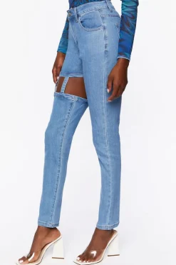 High-Rise Cutout Jeans