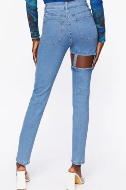 High-Rise Cutout Jeans