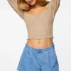 High-Rise Denim Shorts