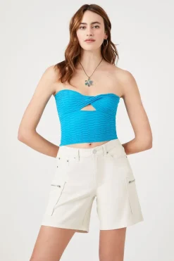 High-Rise Denim Shorts