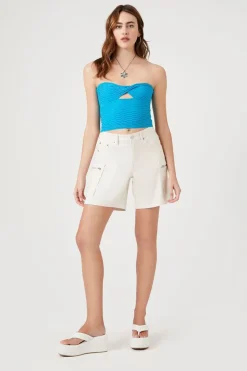High-Rise Denim Shorts
