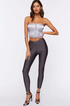 High-Rise Satin Leggings