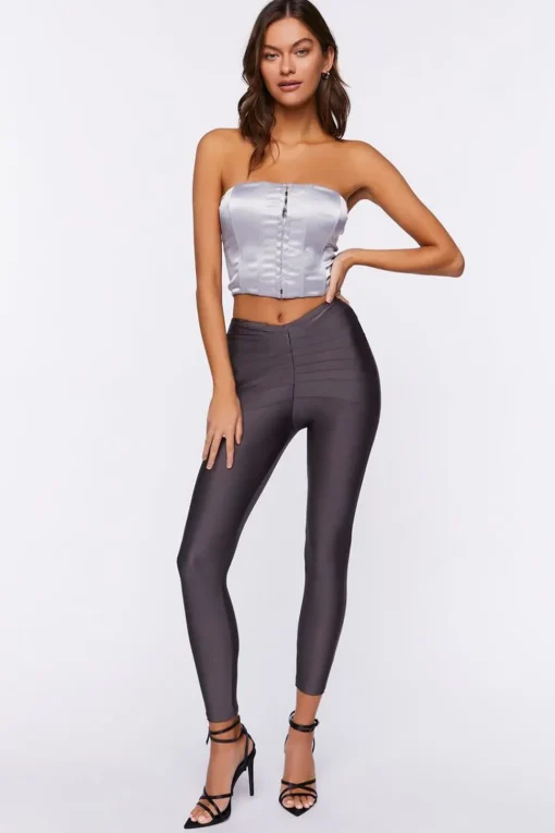 High-Rise Satin Leggings