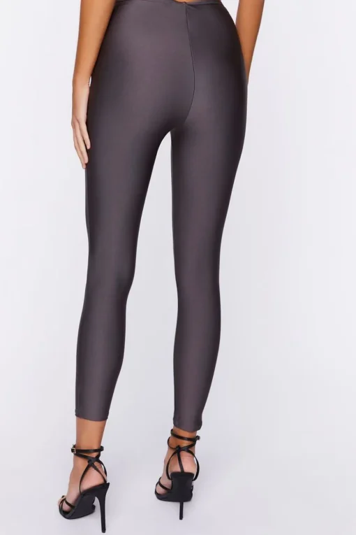 High-Rise Satin Leggings